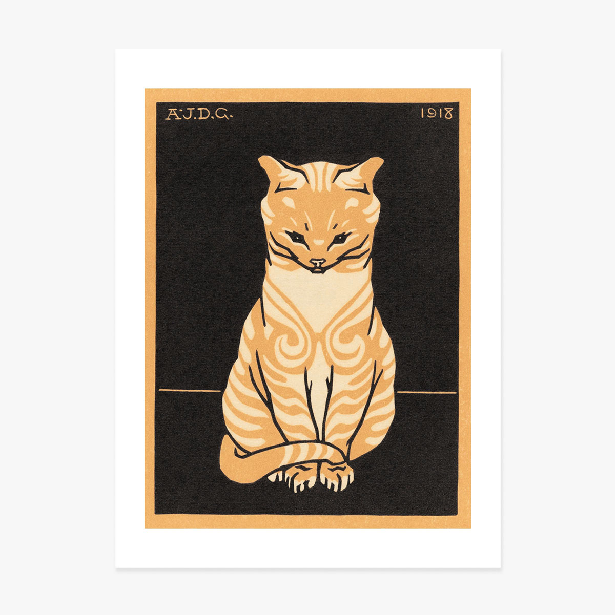 Plakat Julie de Graag, „Sitting cat”, 1918 r.