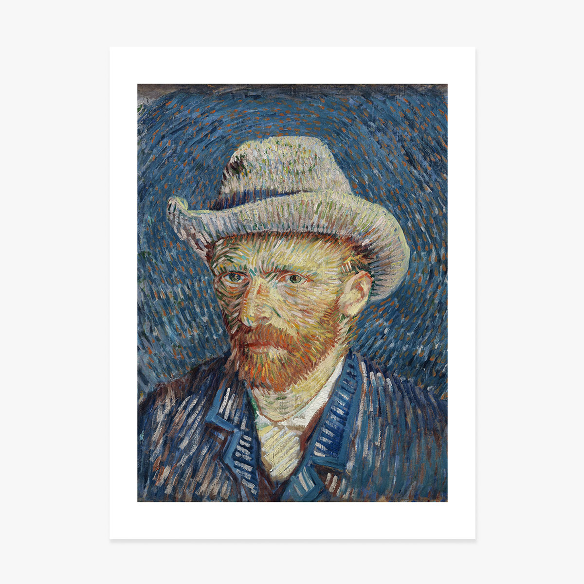 Plakat Vincenta van Gogha, „Autoportret w szarym filcowym kapeluszu”, 1887 r.