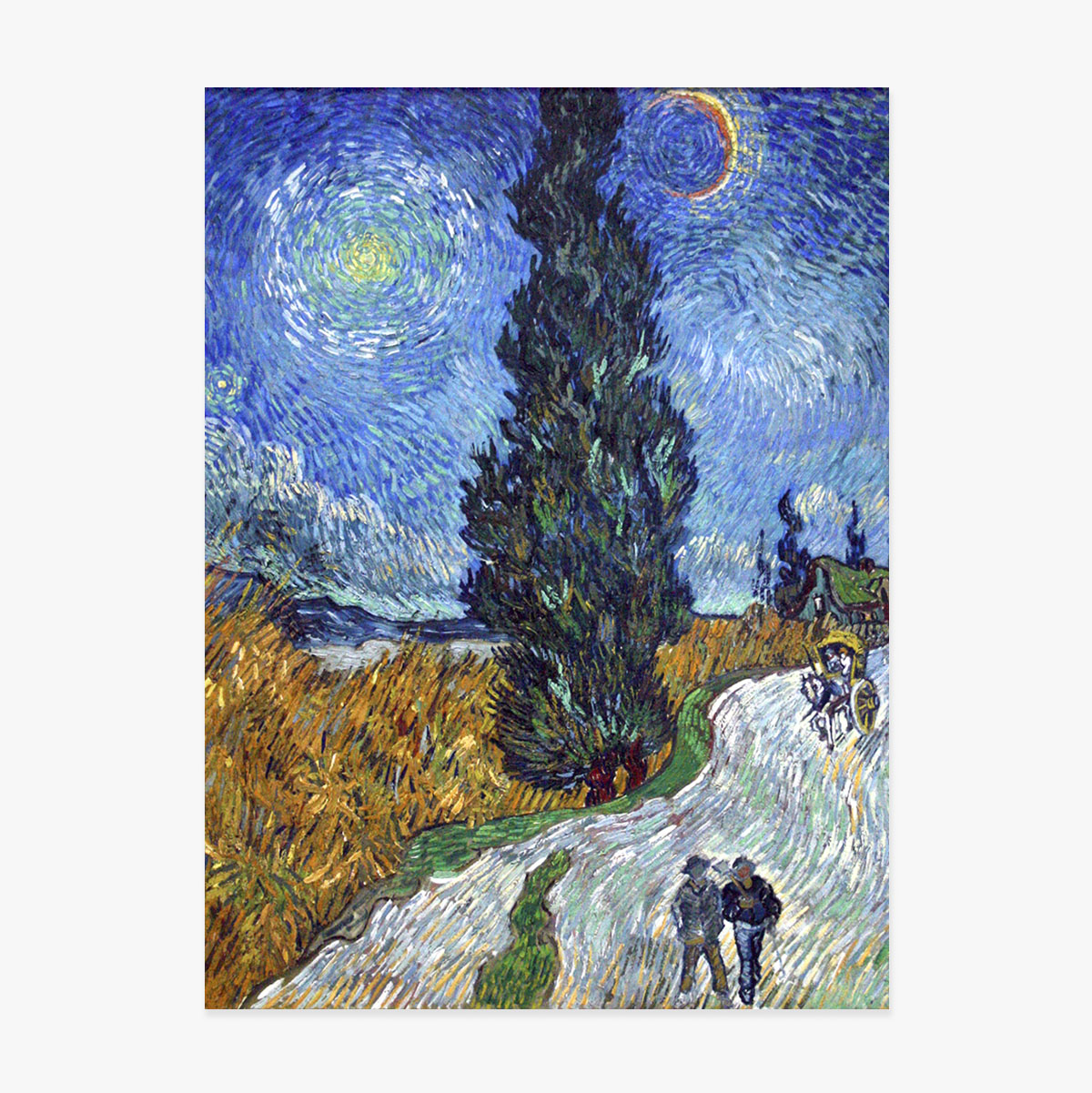 Plakat Vincenta van Gogha, „Droga z cyprysami i gwiazdą”, 1890 r.