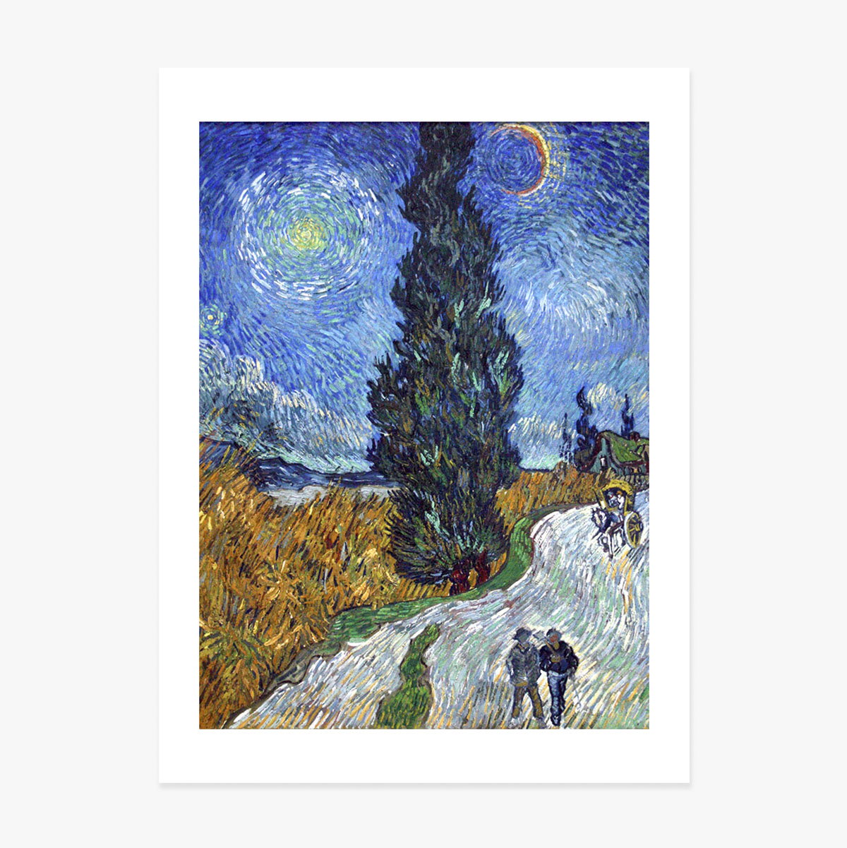 Plakat Vincenta van Gogha, „Droga z cyprysami i gwiazdą”, 1890 r.